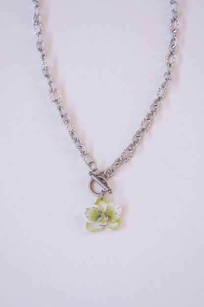 Collier orchidée Cristal