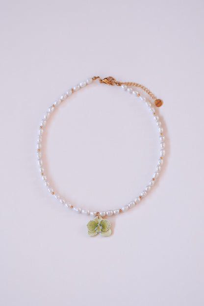 Collier orchidée Menthe