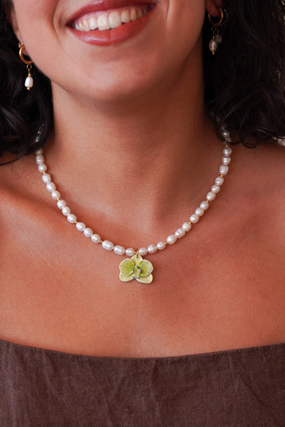 Collier orchidée Menthe