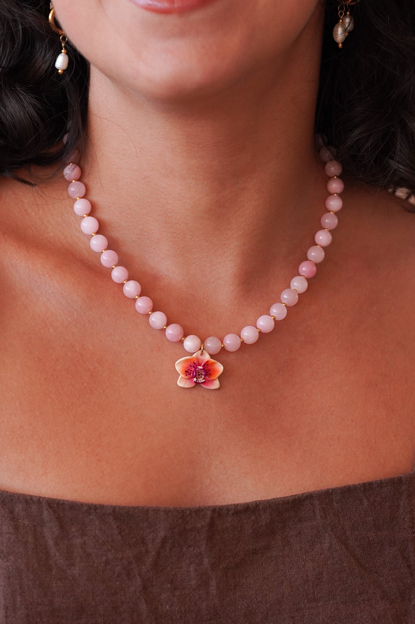 Collier orchidée Bubble