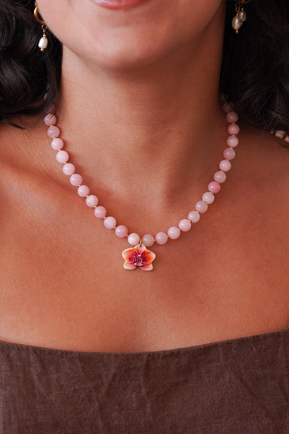 Collier orchidée Bubble