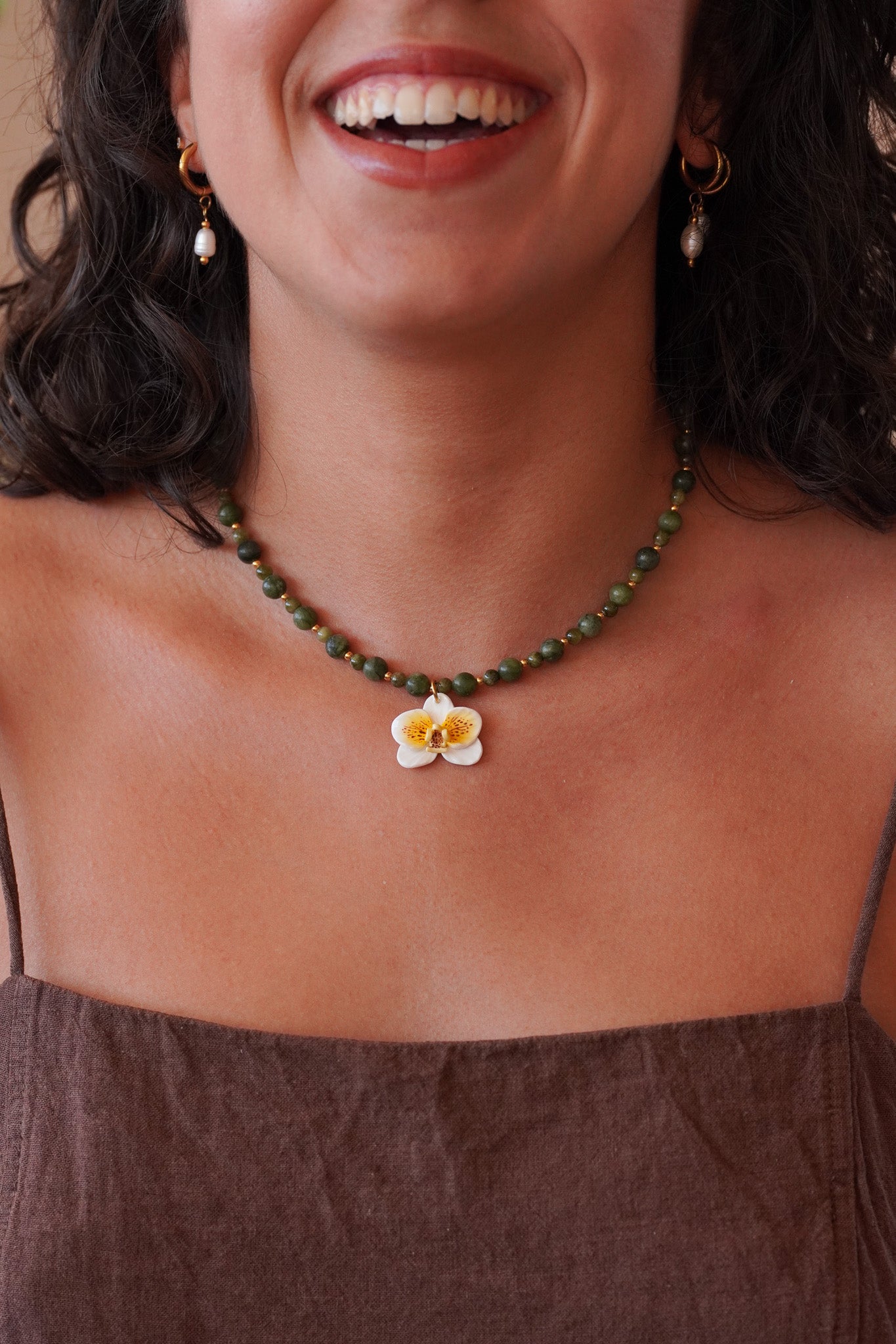 Collier orchidée Citronnelle