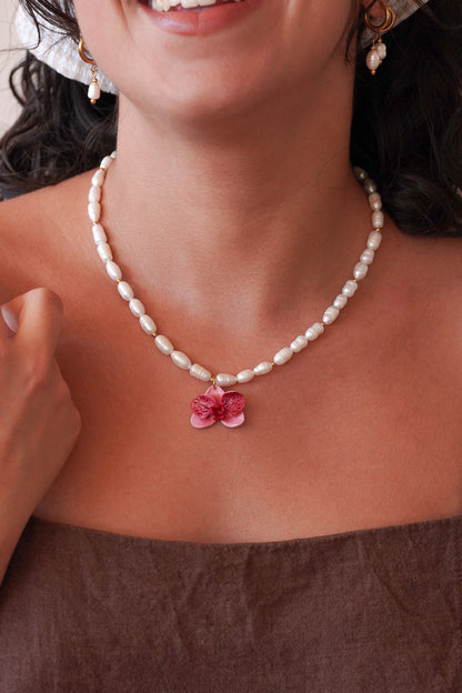 Collier orchidée Lotus