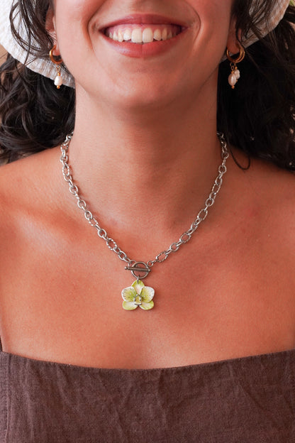Collier orchidée Cristal