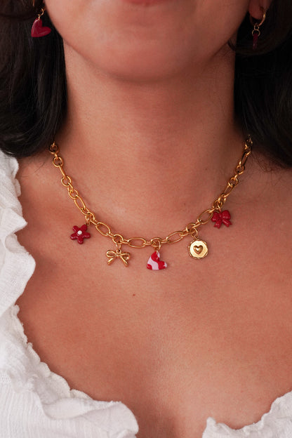 Collier doré Esther - charms personnalisables