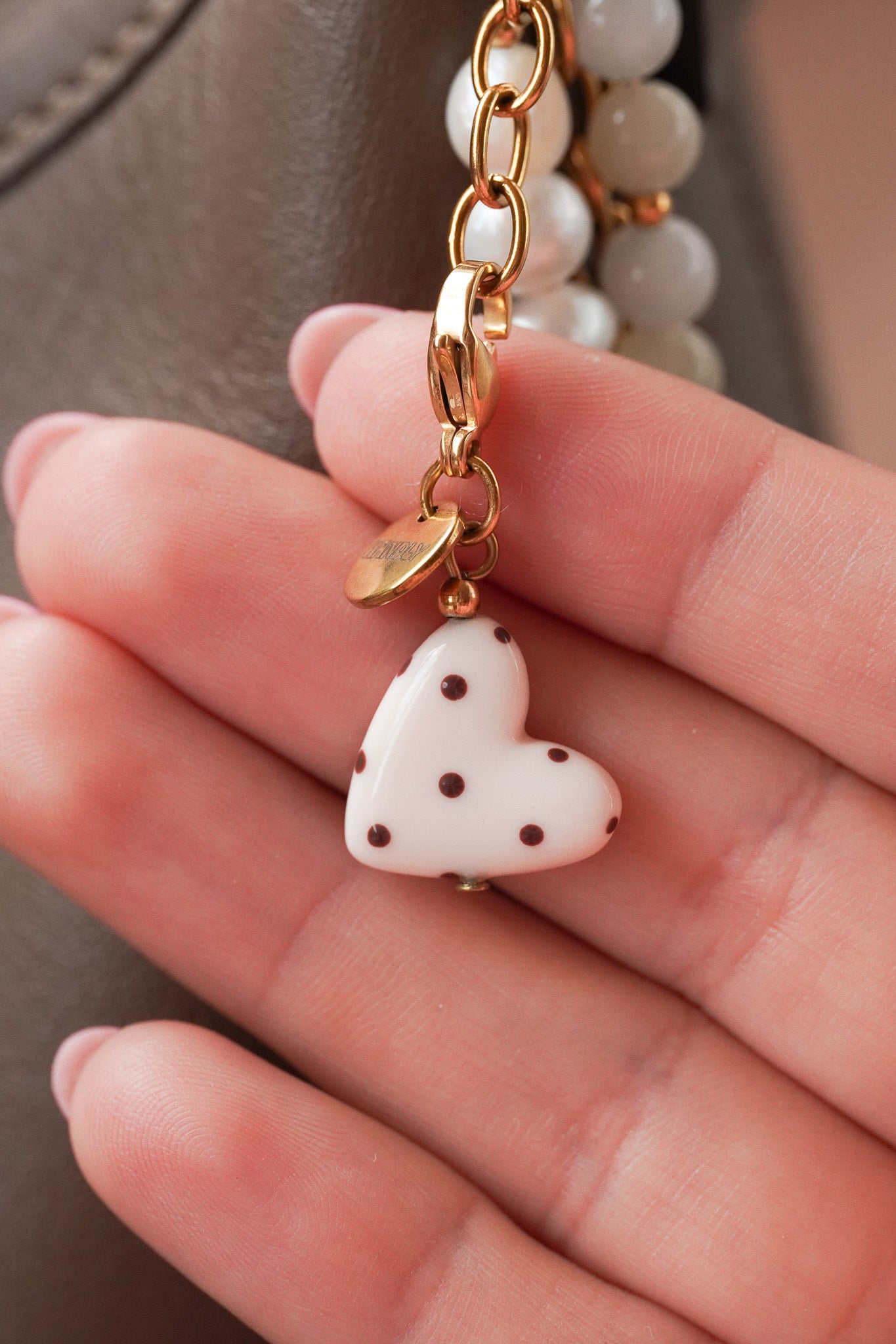 Charm Coeur beige