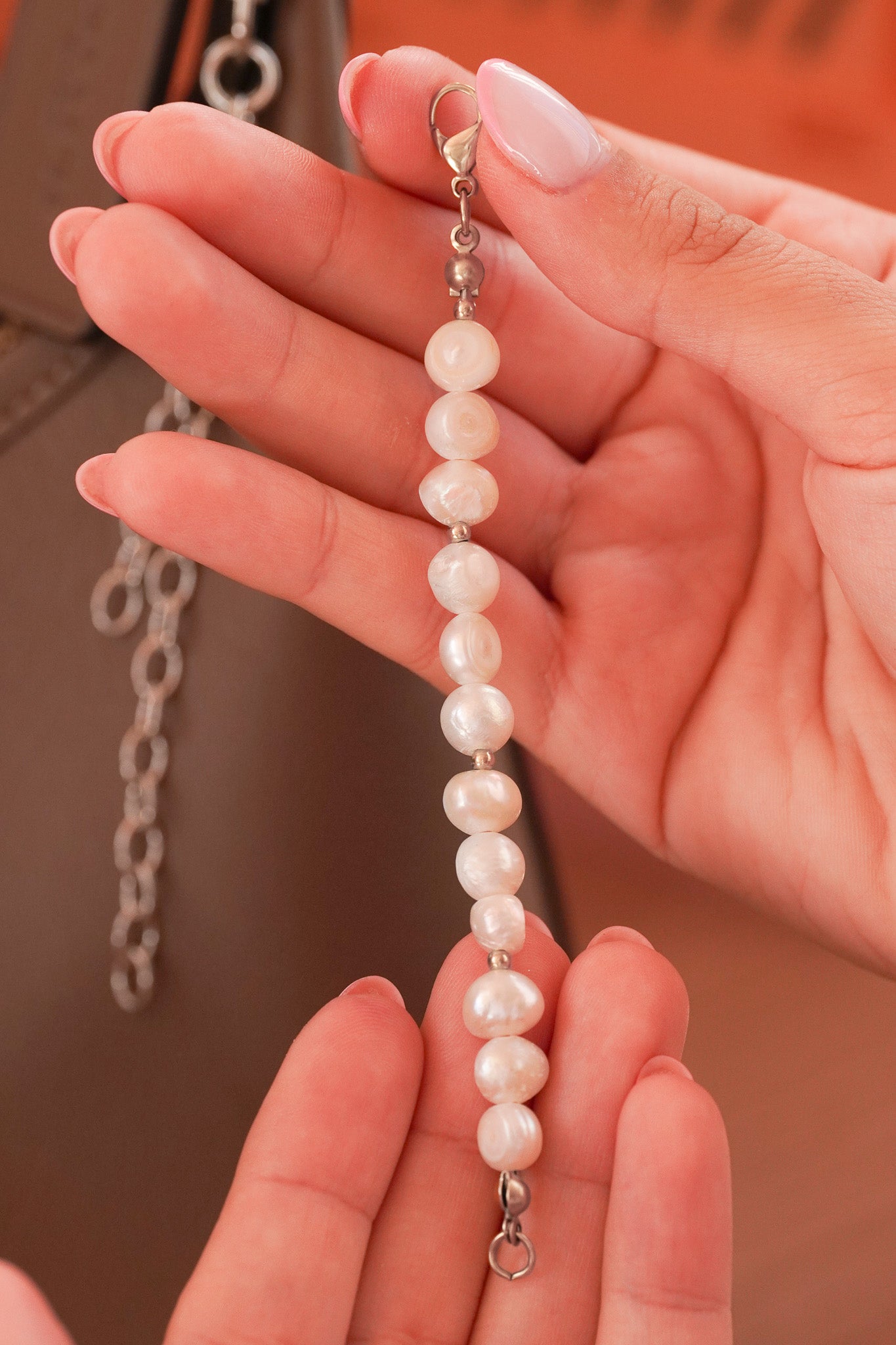 Extension Perles d'eau douce rondes - Bag charm