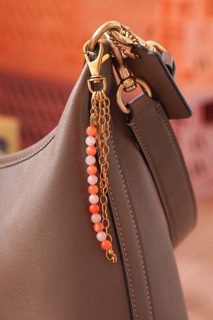 Extension Perles rose et orange  - Bag charm