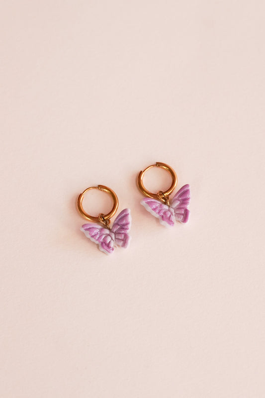 Boucles d'oreilles papillon - charms personnalisables