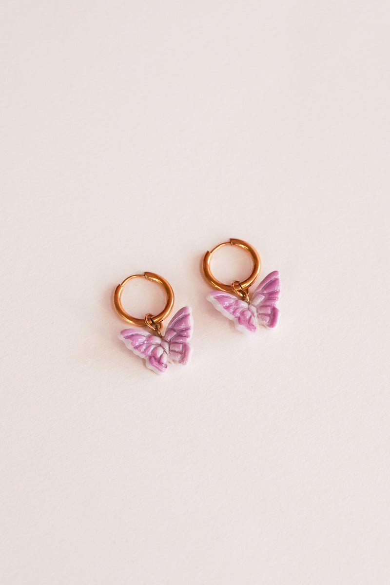 Boucles d'oreilles papillon - charms personnalisables