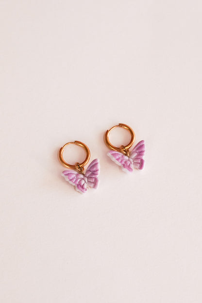 Boucles d'oreilles papillon - charms personnalisables