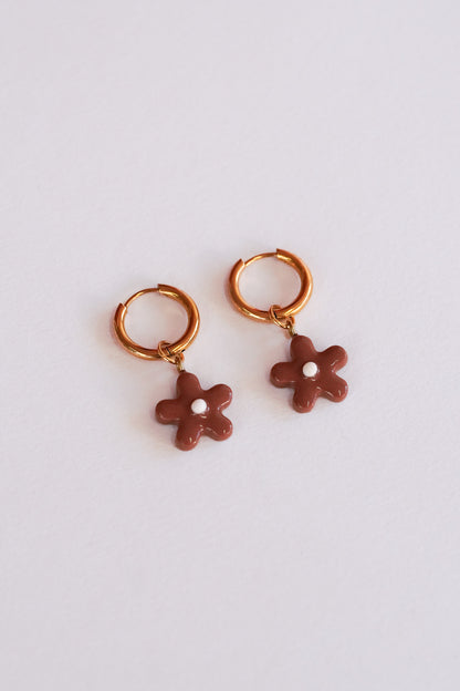 Boucles d'oreilles mini fleurs - charms personnalisables