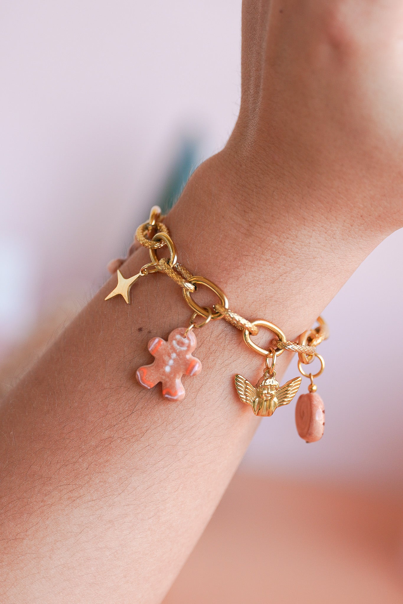 Bracelet doré Colombe - charms personnalisables