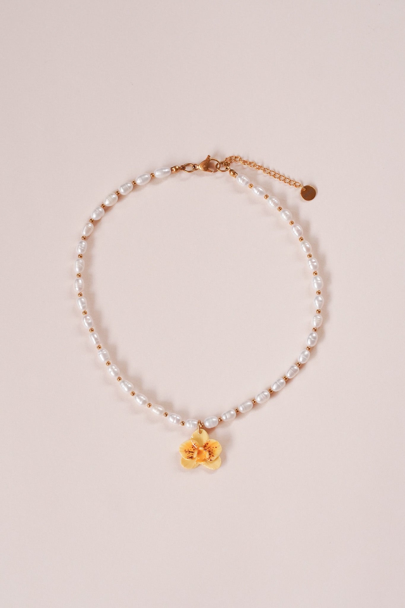 Collier orchidée Vanille