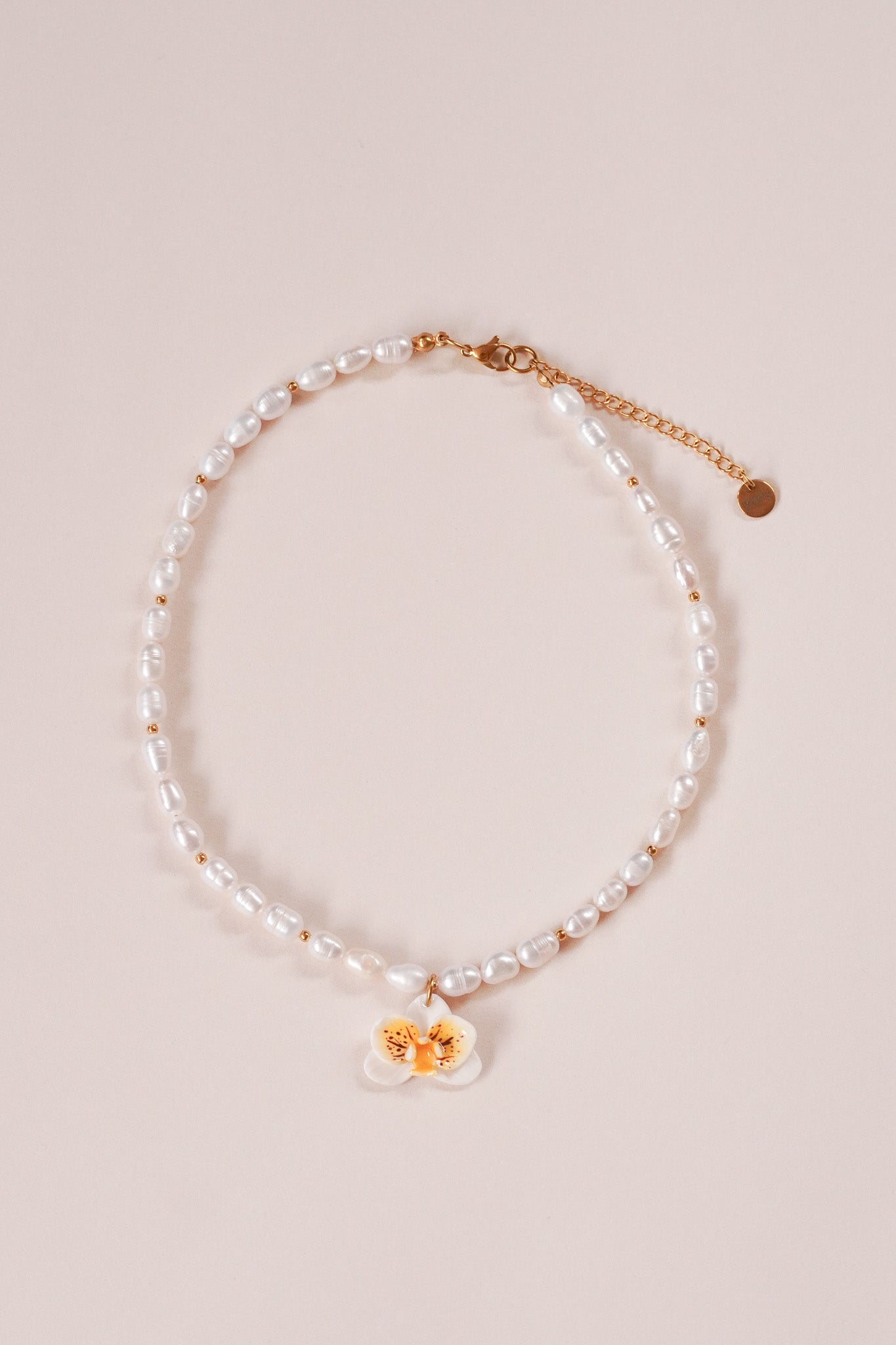 Collier orchidée Coton