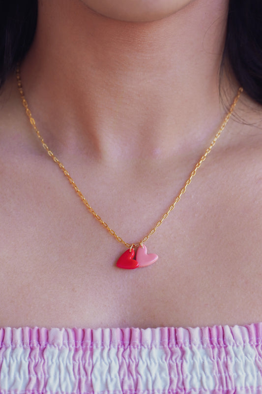 Collier double coeur