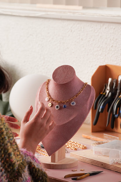 Collier doré Esther - charms personnalisables