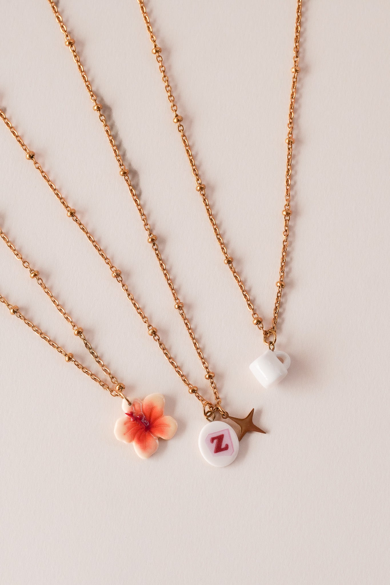 Collier doré Lydia - charms personnalisables