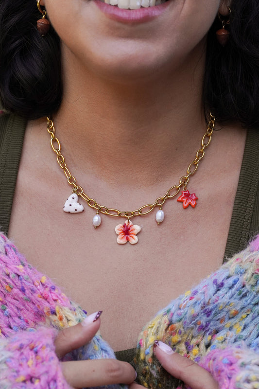Collier doré Esther - charms personnalisables