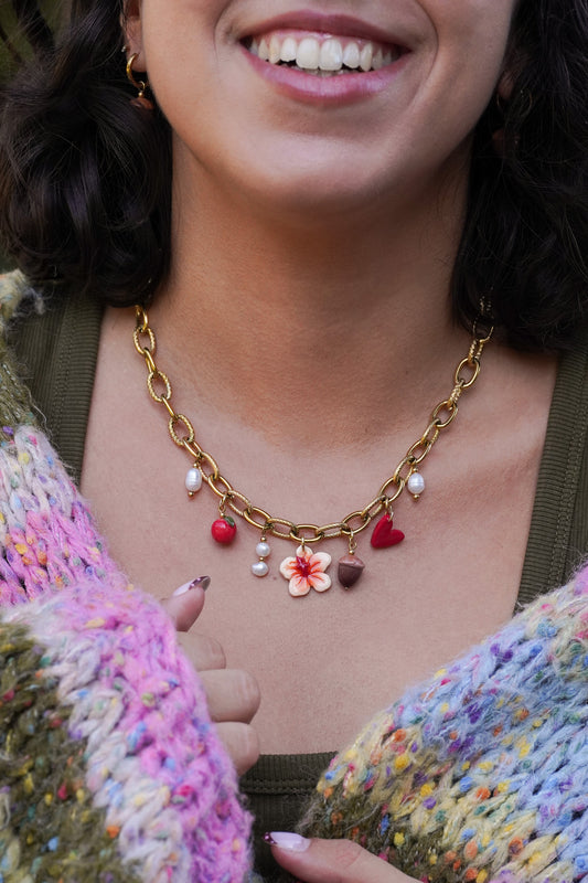 Collier doré Elisabeth  - charms personnalisables