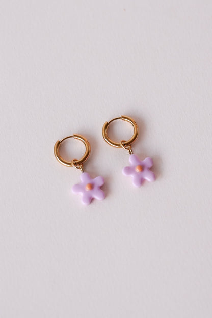 Boucles d'oreilles mini fleurs - charms personnalisables