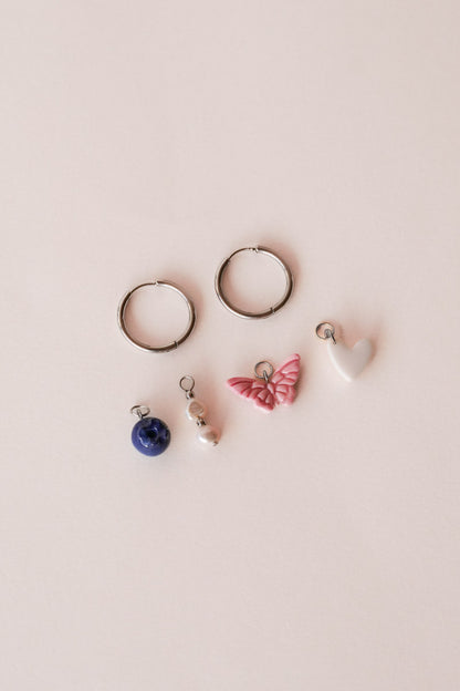 Boucles d’oreilles créoles argent myriam- charms interchangeables