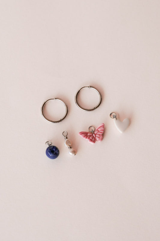 Boucles d’oreilles créoles argent myriam- charms interchangeables