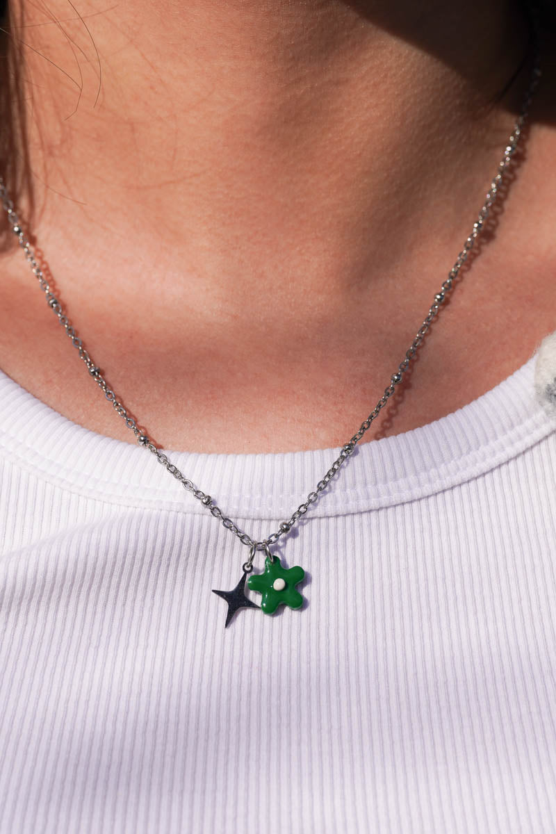 Collier argenté Lydia - charms personnalisables