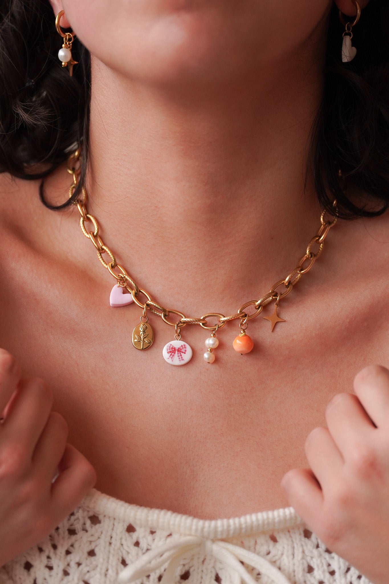 Collier doré Elisabeth  - charms personnalisables