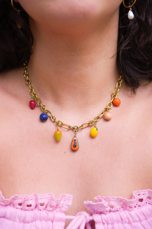 Collier doré Esther - charms personnalisables