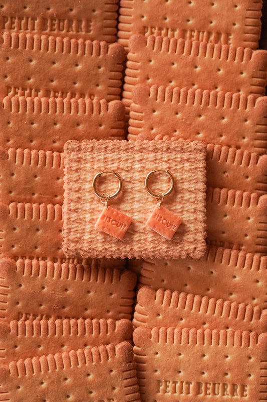 Boucles d'oreilles biscuit