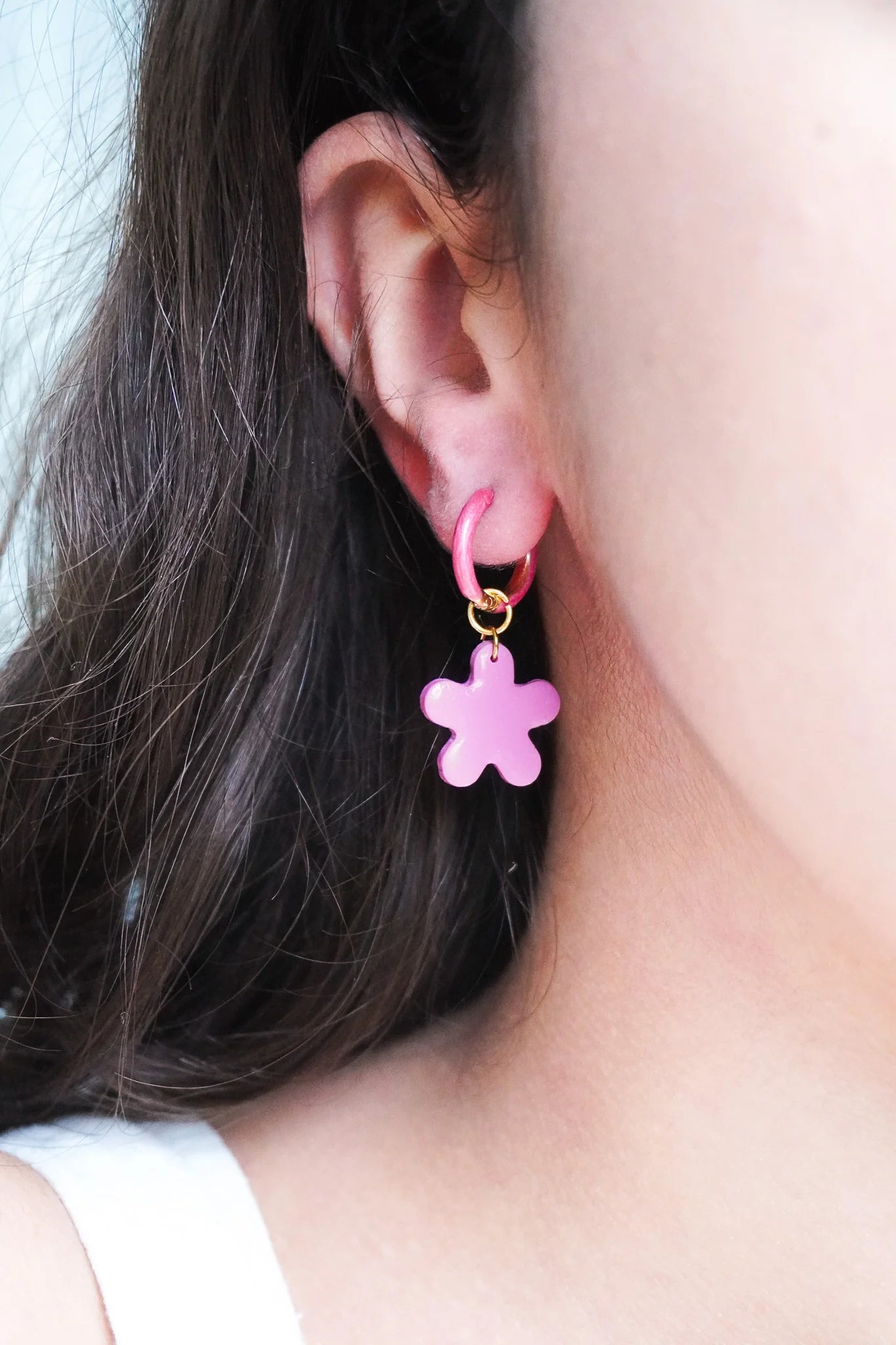 Boucles d’oreilles créoles Hélène - charms interchangeables