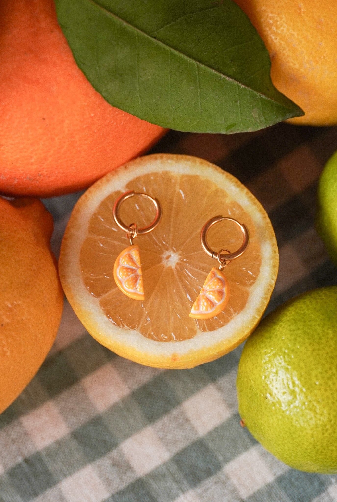 Boucles d'oreilles tranches de citron