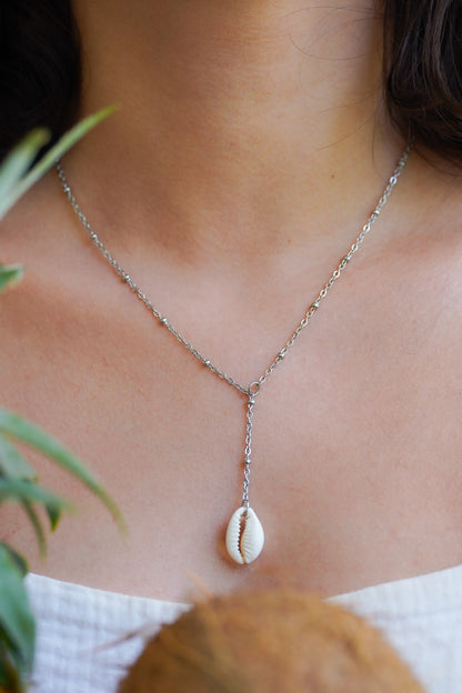 Collier sautoir argenté Jeanne - charm personnalisable