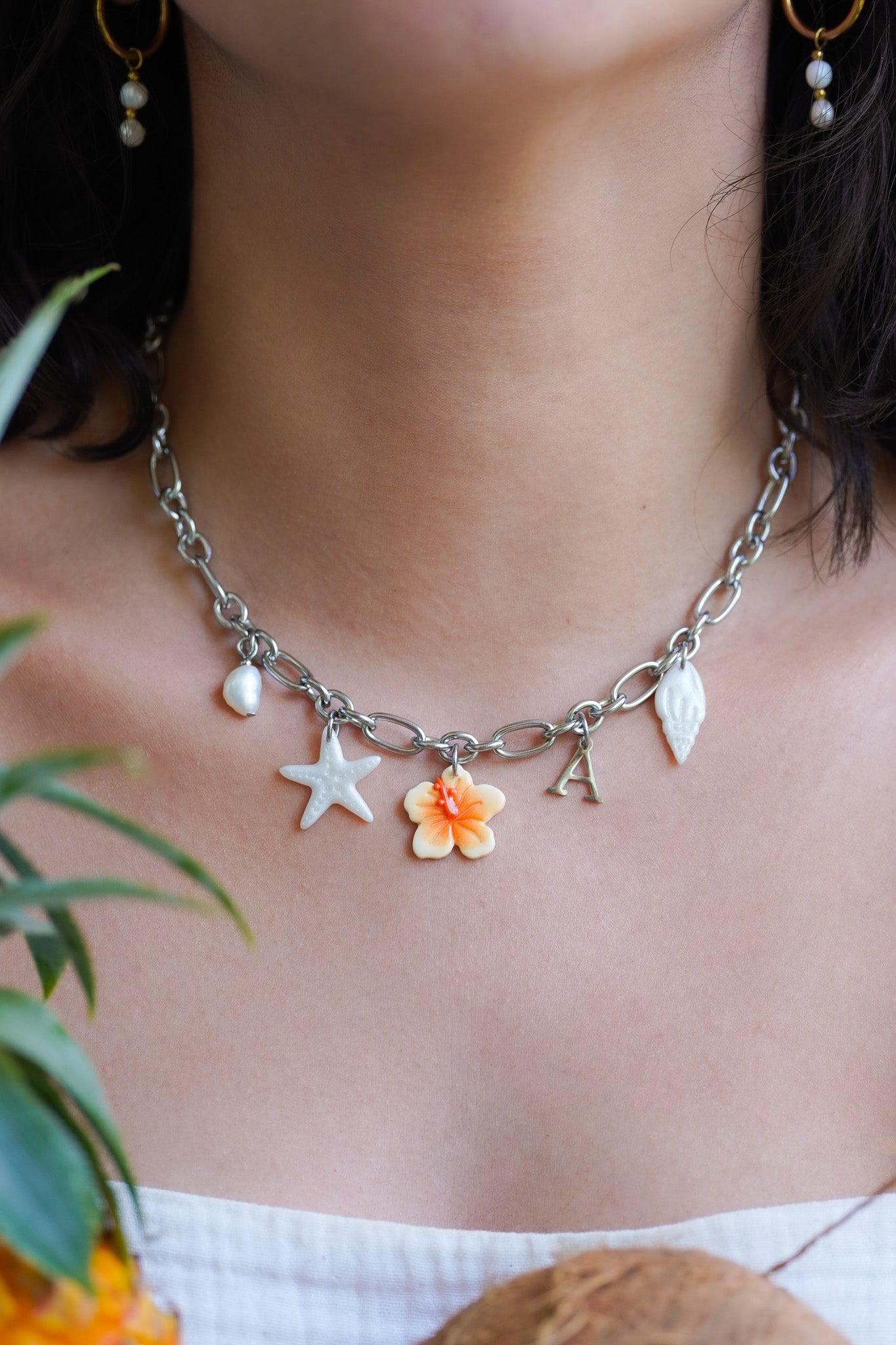 Collier argenté Esther - charms personnalisables