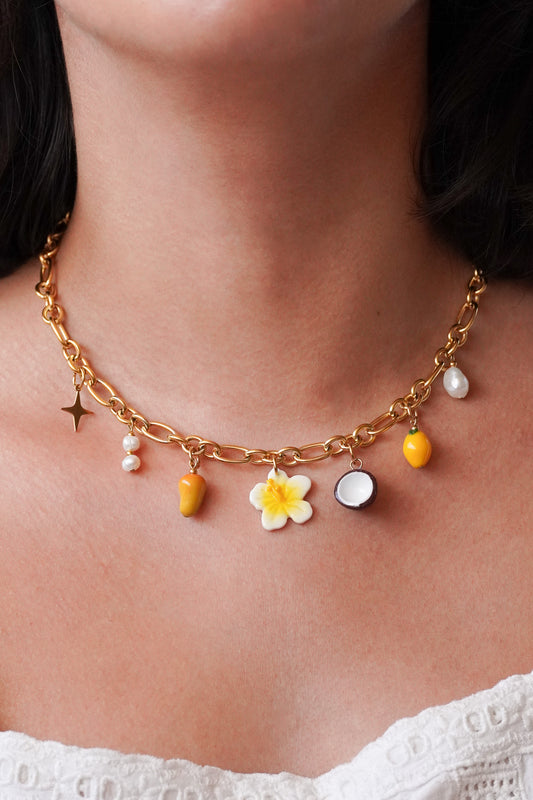 Collier doré Esther - charms personnalisables