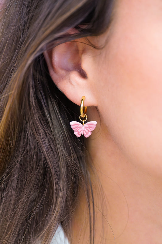 Boucles d'oreilles papillon - charms personnalisables