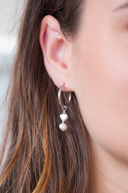 Boucles d’oreilles créoles argent myriam- charms interchangeables