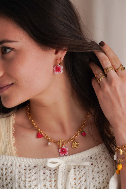 Boucles d'oreilles Hibiscus