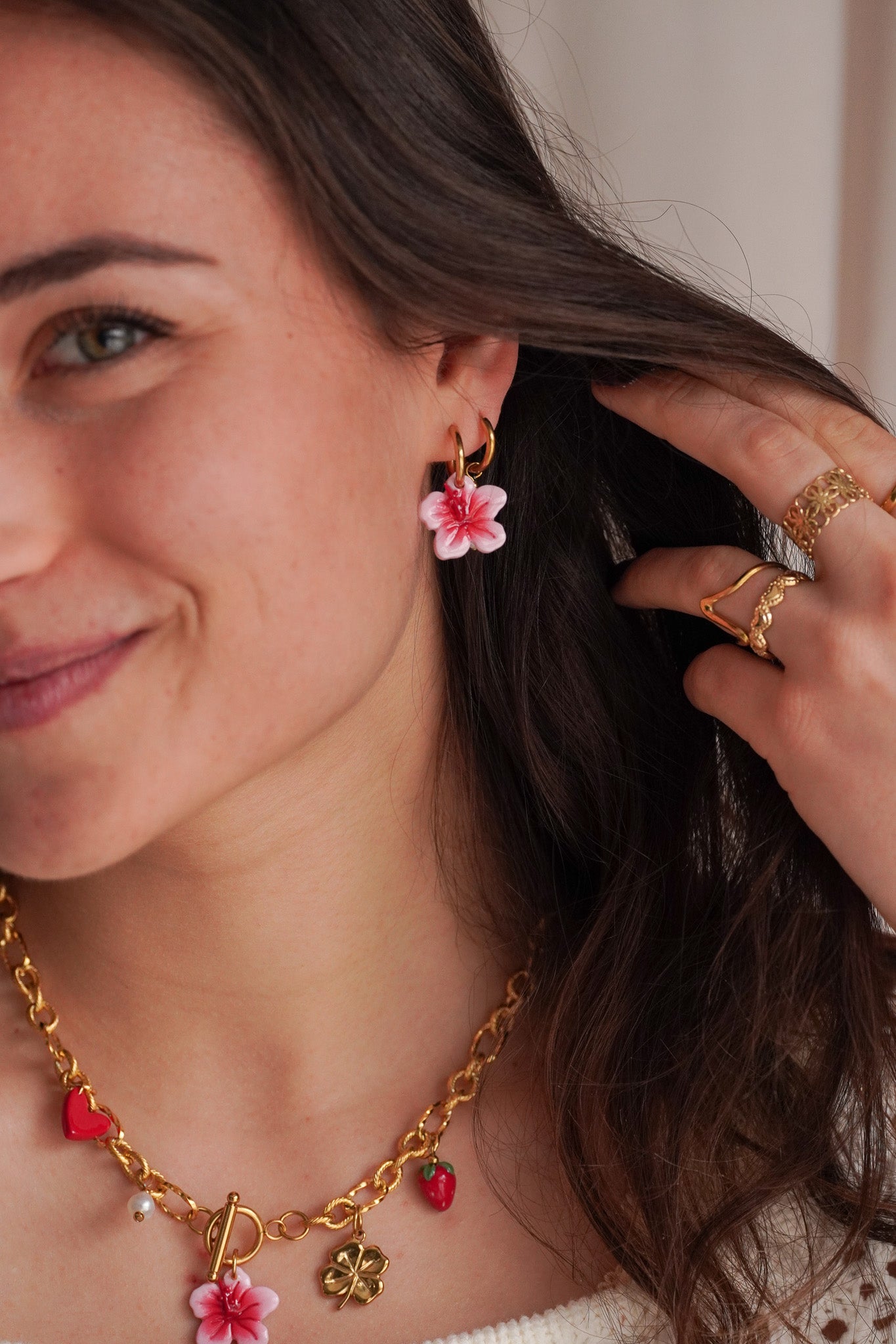 Boucles d'oreilles Hibiscus