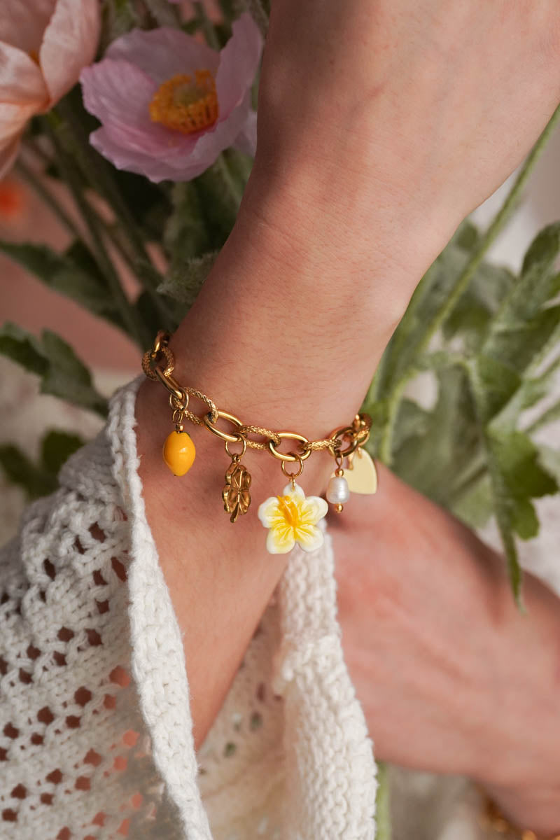 Bracelet doré Colombe - charms personnalisables