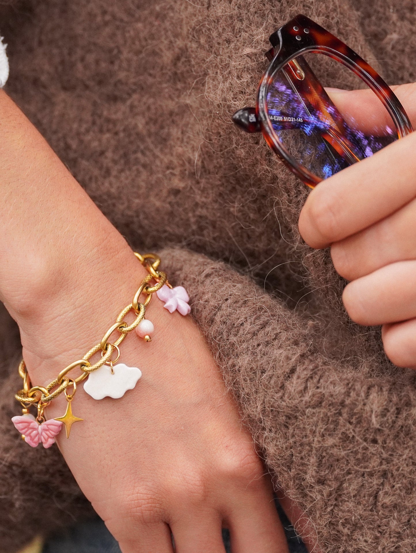 Bracelet doré Colombe - charms personnalisables