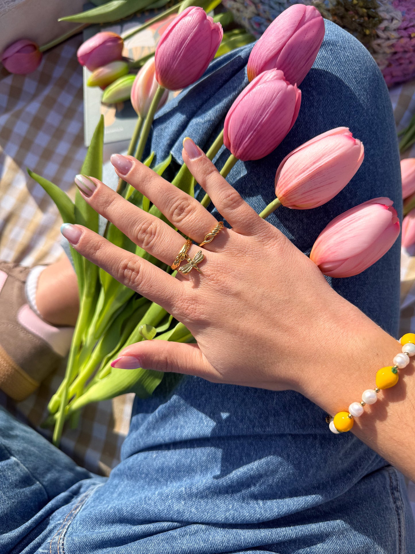 Bague à breloque Charlotte - charm personnalisable