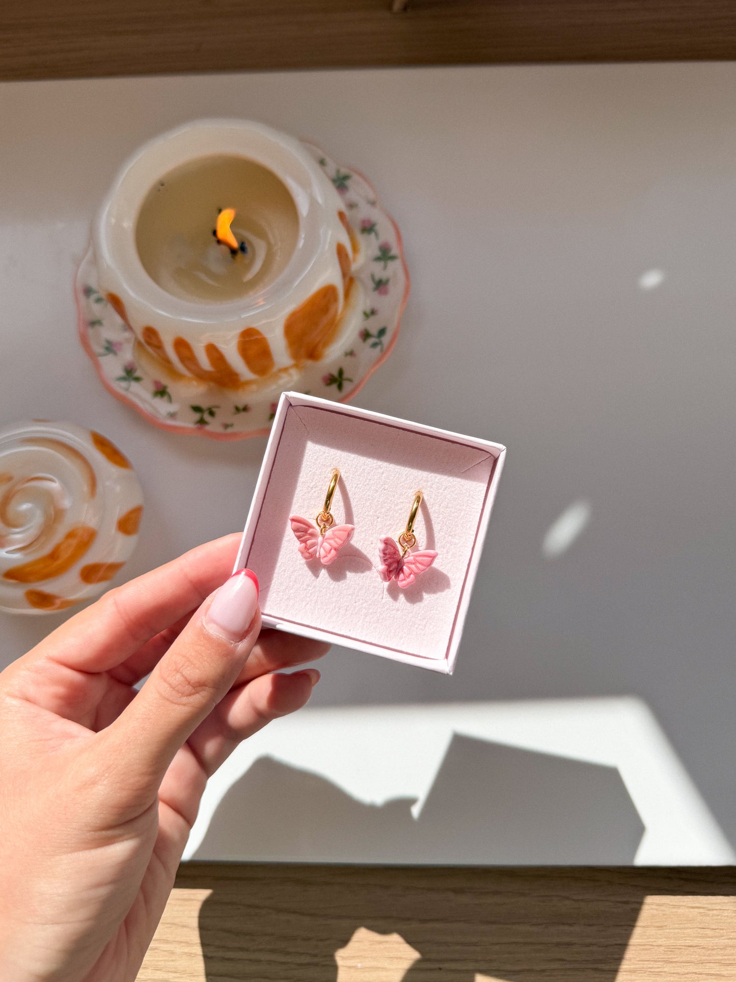 Boucles d'oreilles papillon - charms personnalisables