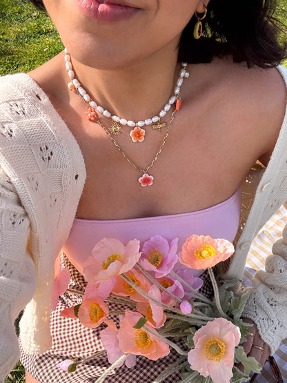 Collier perles d'eau douce - charms personnalisables