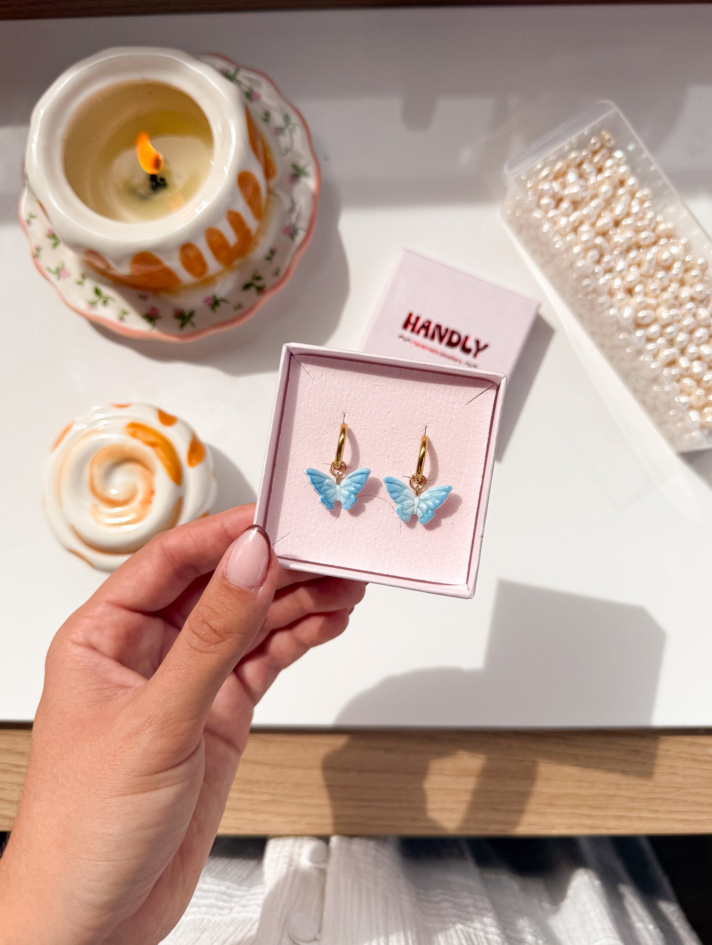 Boucles d'oreilles papillon - charms personnalisables