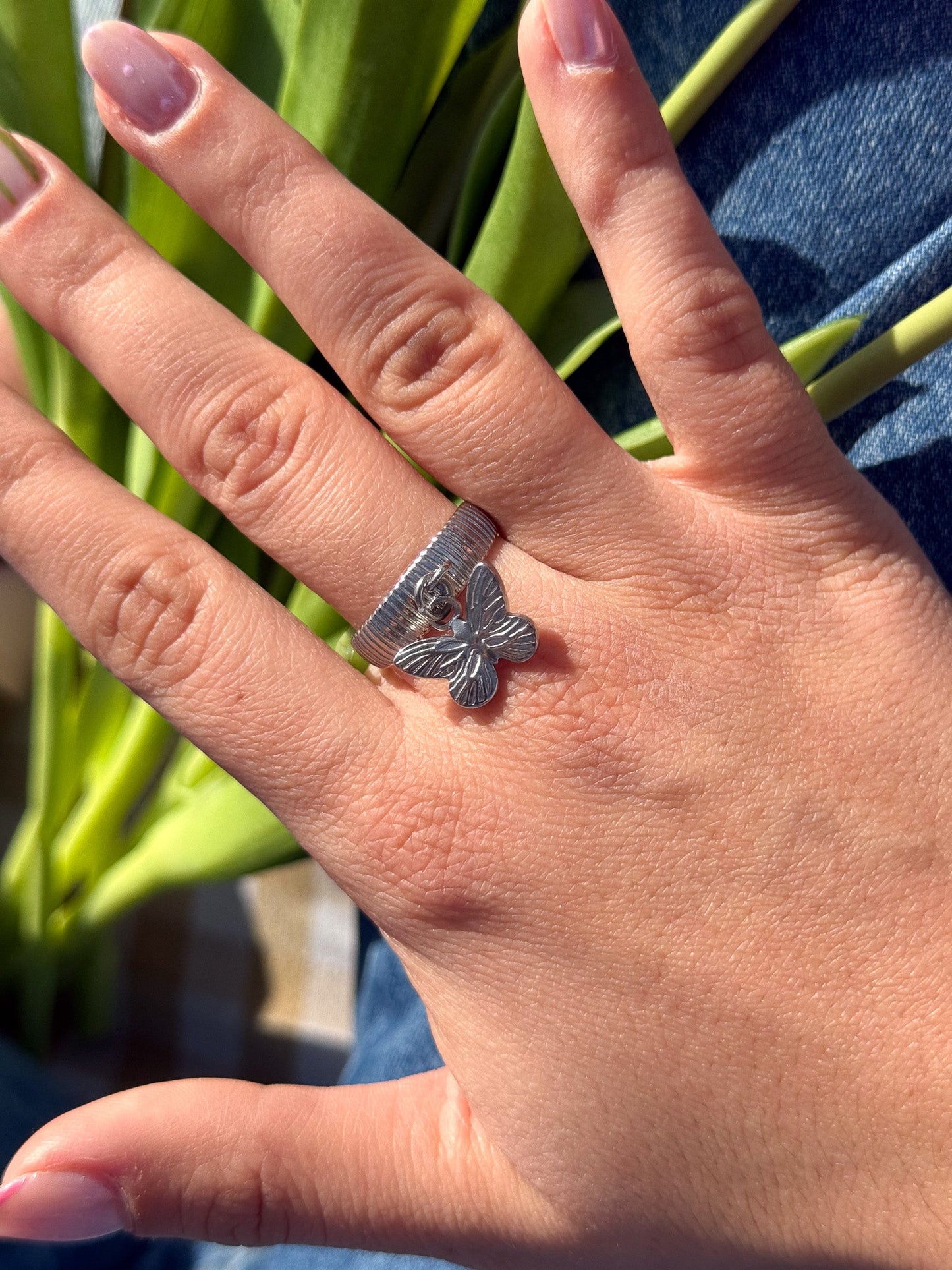 Bague à breloque Alexandra Argent - charm personnalisable - Handly atelier
