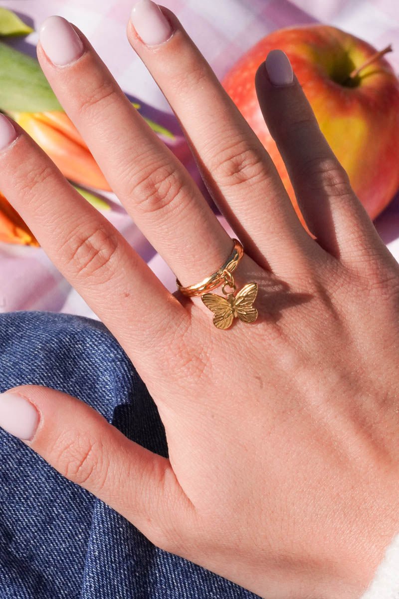 Bague à breloque Charlotte - charm personnalisable - Handly atelier
