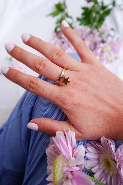 Bague à breloque Mathilde - charm personnalisable - Handly atelier