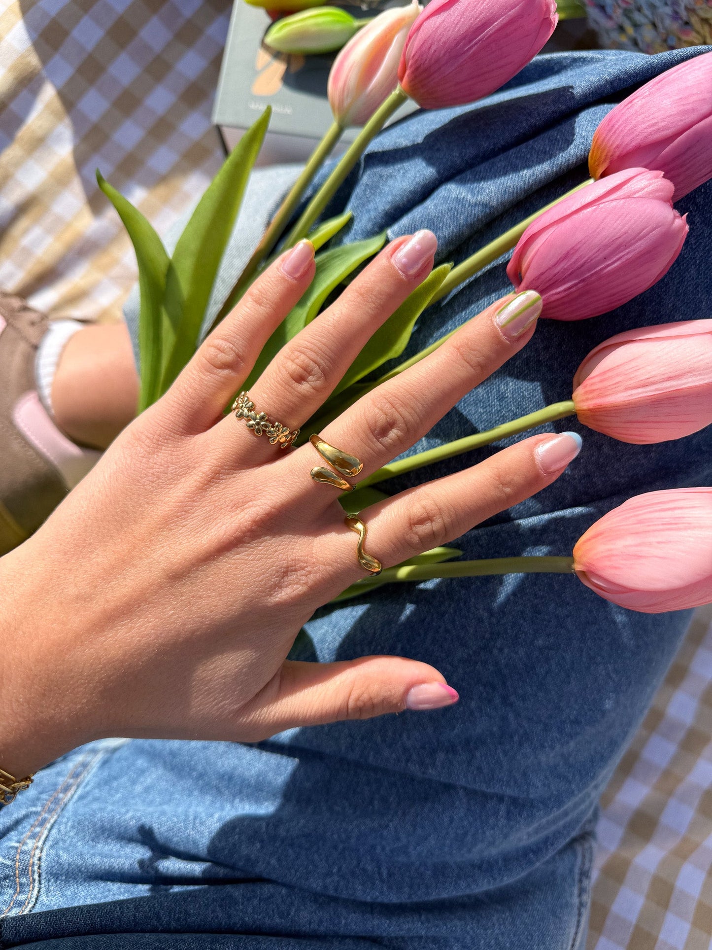 Bague Ambre dorée - Handly atelier